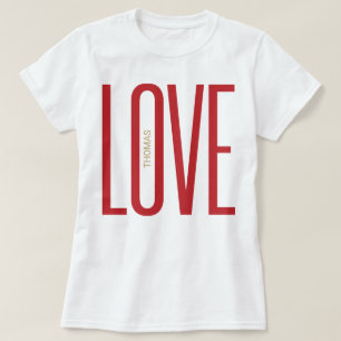 Liebe High Letters Red Gold Monogram Chic Design T-Shirt