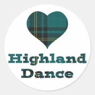 Liebe Highland Dance Runder Aufkleber