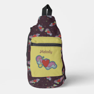 Liebe Hinweis: Doodle Heart Music Lovers Name Yell Crossbody Bag