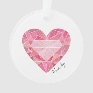 Liebe Hinweis Rosa Diamantherz-Film Chemischer NAM Ornament