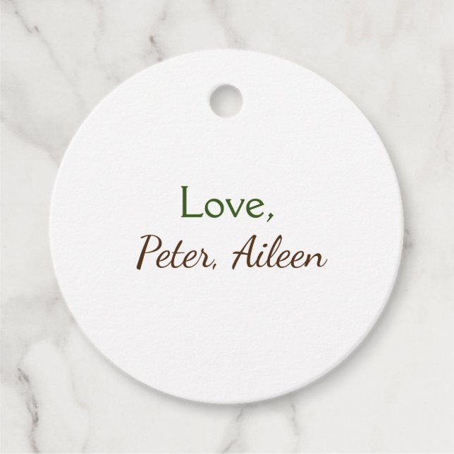 Liebe hinzufügen Namen einfache, editierbare Text  Geschenkanhänger (Vorderseite)