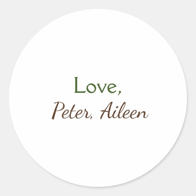 Liebe hinzufügen Namen einfache, editierbare Text  Runder Aufkleber (Vorderseite)