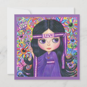 Liebe Hippie Girl Blume Kinderfriedenszeichen