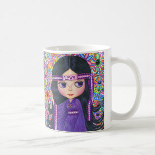 Liebe Hippie Girl Blume Kinderfriedenszeichen Tasse