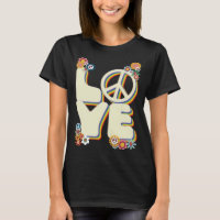 Liebe Hippie Peace Sign Blume Groovy 60er 70er Ret