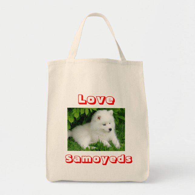 Liebe Hite Samoyed Welpe Tote Tasche (Vorne)