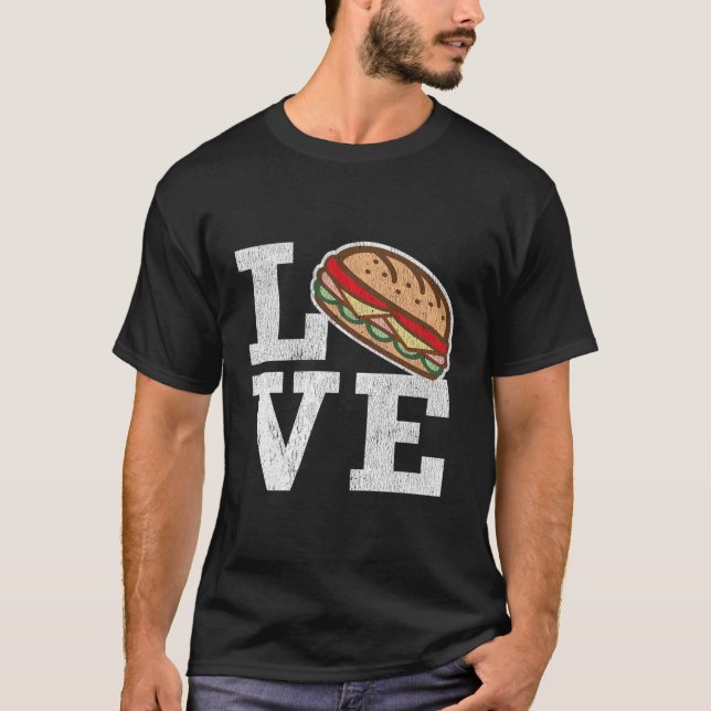 Liebe Hoagie Untersee Sandwiches Geschenk T-Shirt (Vorderseite)