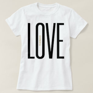 Liebe Hoch Buchstaben Monogramm Weißgold Sauberes T-Shirt