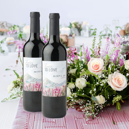 Liebe - Hochzeit der Wasserfarben Weinetikett