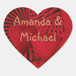 Liebe, Hochzeit Herz-Aufkleber