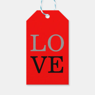 Liebe-Hochzeit mit grauem Hintergrund Geschenkanhänger