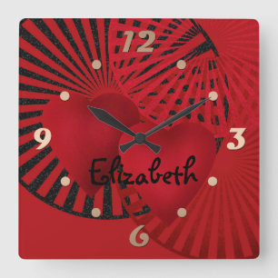 Liebe, Hochzeit Quadratische Wanduhr