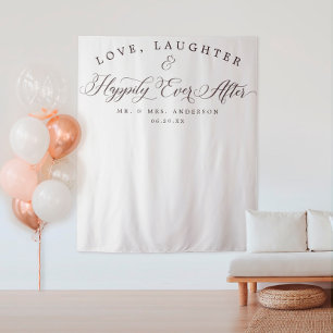 Liebe, Hochzeitsbanner mit Lachmotiv Wandteppich