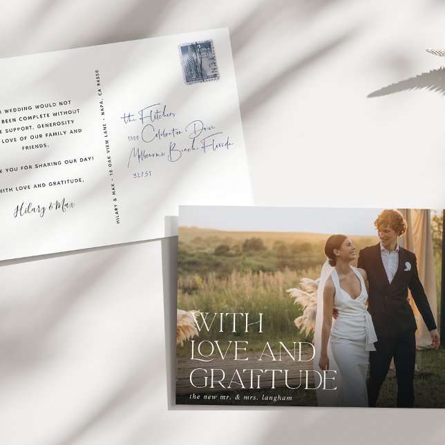 Liebe | Hochzeitsszenario Foto Vielen Dank Postkarte (Von Creator hochgeladen)