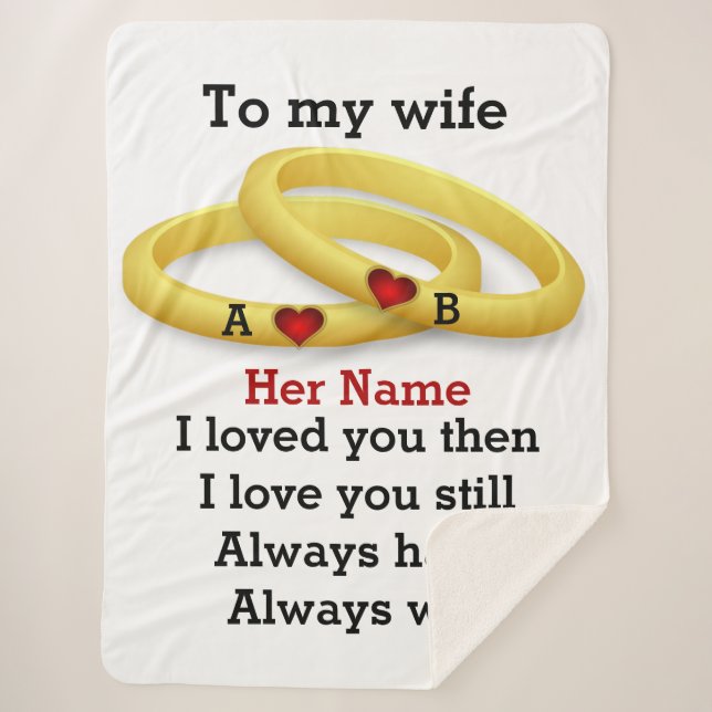 Liebe-Hochzeitstag-Monogramm Sherpadecke (Vorderseite)