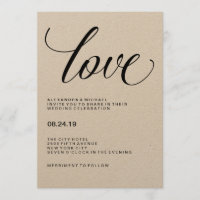 Liebe| Hochzeitstypografie auf Kraftpapier