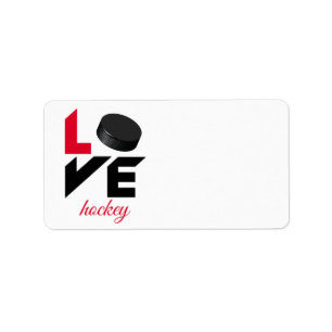 Liebe Hockey Adressaufkleber
