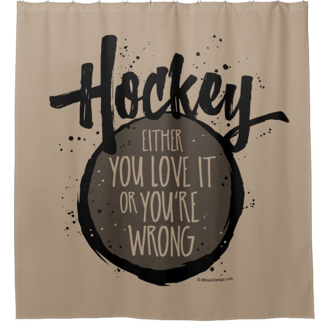 Liebe Hockey Duschvorhang (Vorderseite)