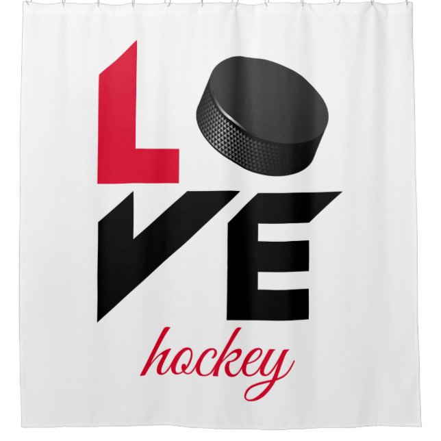 Liebe Hockey Duschvorhang (Vorderseite)
