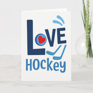Liebe-Hockey-Grafikdesign-Karte Karte