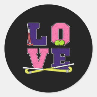 Liebe Hockey Hockey Mama Runder Aufkleber