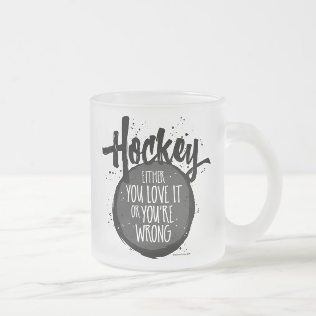 Liebe Hockey Mattiert Glass Kaffee Tasse (Rechts)