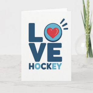 Liebe Hockey Minimalistische Karte