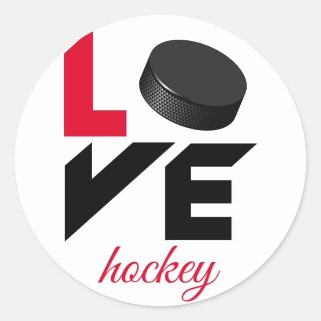 Liebe Hockey Runder Aufkleber (Vorderseite)