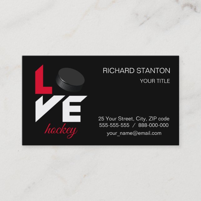 Liebe Hockey Visitenkarte (Vorderseite)
