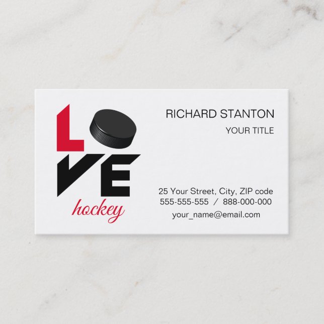 Liebe Hockey Visitenkarte (Vorderseite)