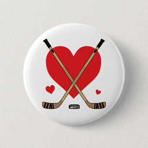 Liebe Hockeyschläger Mädchen Hockey Flair Pin Button