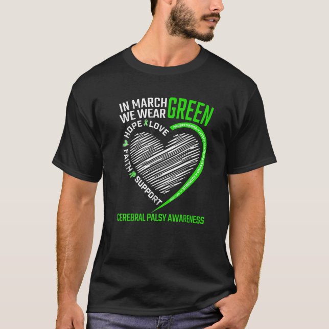 Liebe Hoffnung Bewusstsein Wir tragen grüne Zerebr T-Shirt (Vorderseite)
