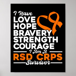 Liebe Hoffnung Bravery Strength Rsd Crps Bewusstse Poster