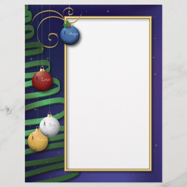 Liebe, Hoffnung, Frieden, Weihnachtsbrief (Vorderseite)