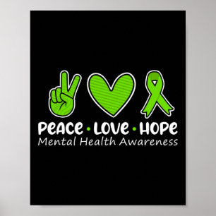 Liebe Hoffnung Psychische Gesundheit Bewusstsein G Poster