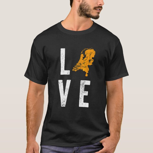 Liebe Holland Map Niederländisch Niederlande Konin T-Shirt (Vorderseite)