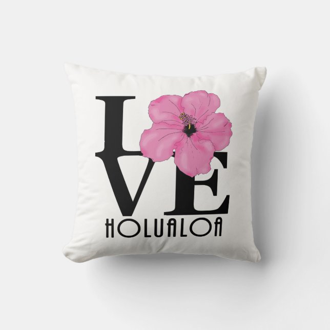 LIEBE Holualoa Hawaii Pink Kissen (Vorderseite)