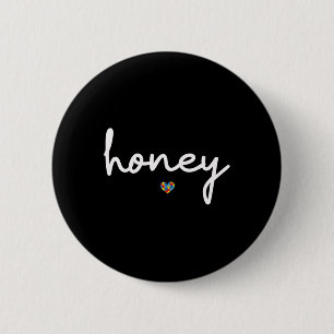 Liebe Honey Autismus Bewusstsein Herz Honey Mütter Button