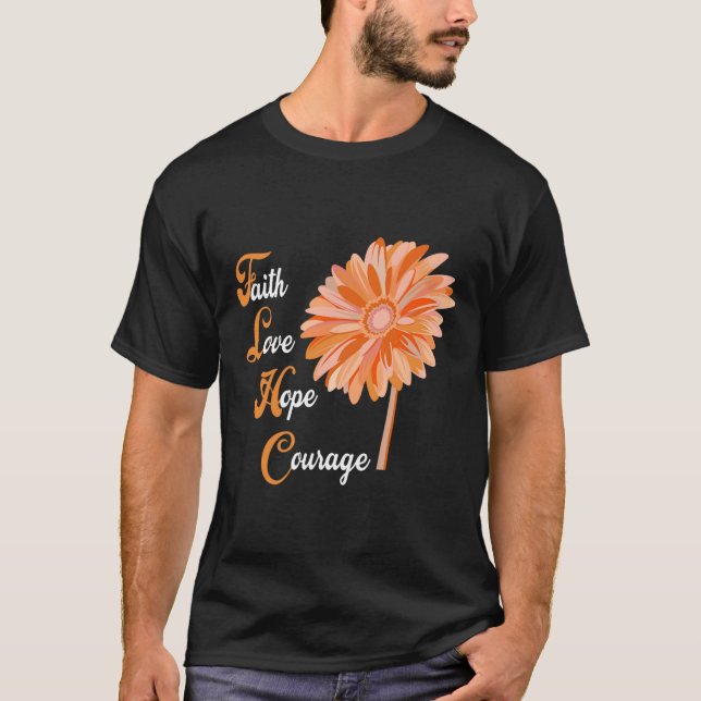 Liebe Hope Courage Aml Leukemia Bewusstsein T-Shirt (Vorderseite)