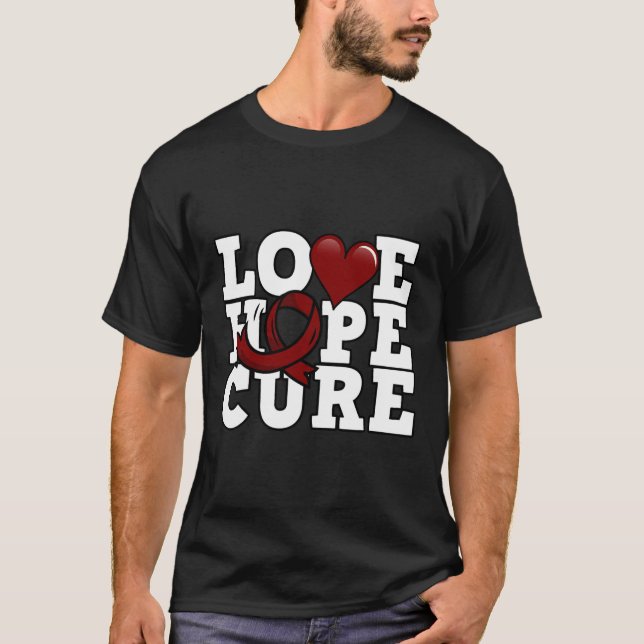 Liebe Hope Cure - Sichelzellenbewusstsein T-Shirt (Vorderseite)