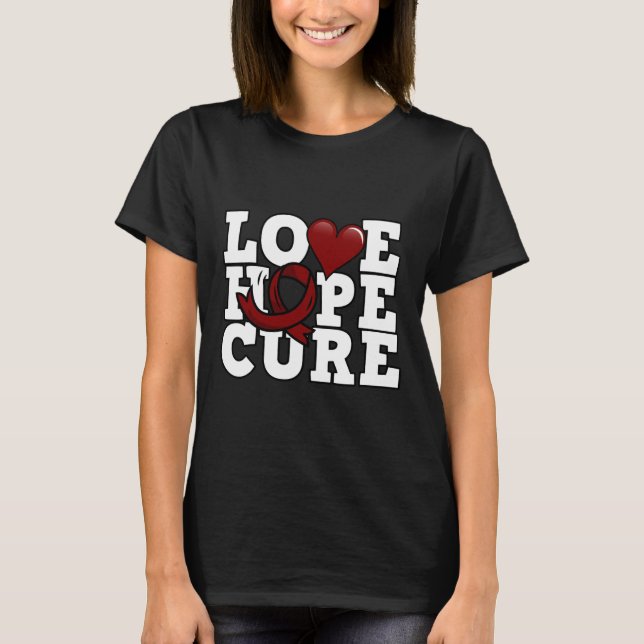 Liebe Hope Cure - Sichelzellenbewusstsein T-Shirt (Vorderseite)