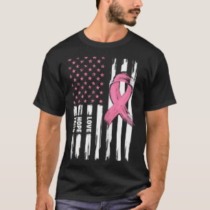 Liebe Hope Faith US American Flag _ Brustkrebs T-Shirt