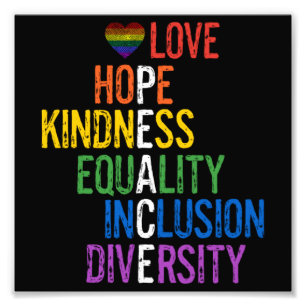 Liebe Hope Kindness Equality Inklusion Diversity P Fotodruck