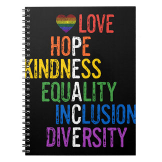 Liebe Hope Kindness Equality Inklusion Diversity P Notizblock