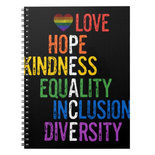Liebe Hope Kindness Equality Inklusion Diversity P Notizblock (Vorderseite)