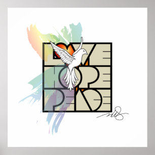 Liebe Hope Peace Dove Poster