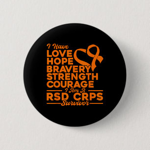 Liebe Hope Strength Courength Rsd Crps Awareness Button