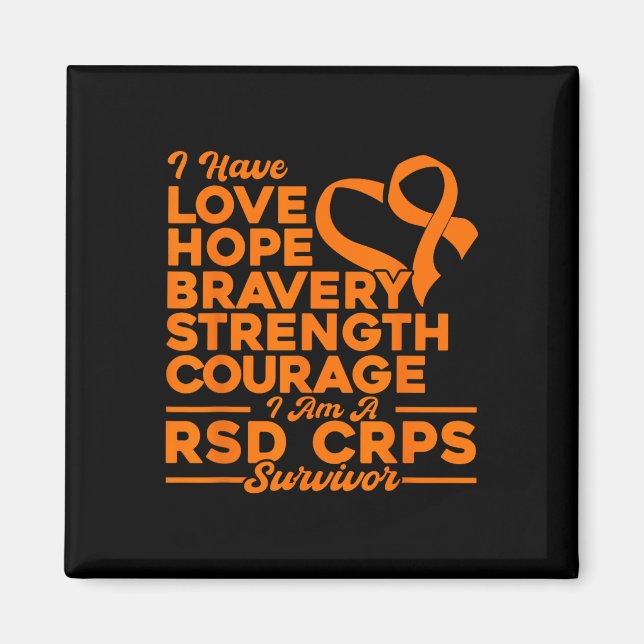 Liebe Hope Strength Courength Rsd Crps Awareness Magnet (Vorne)