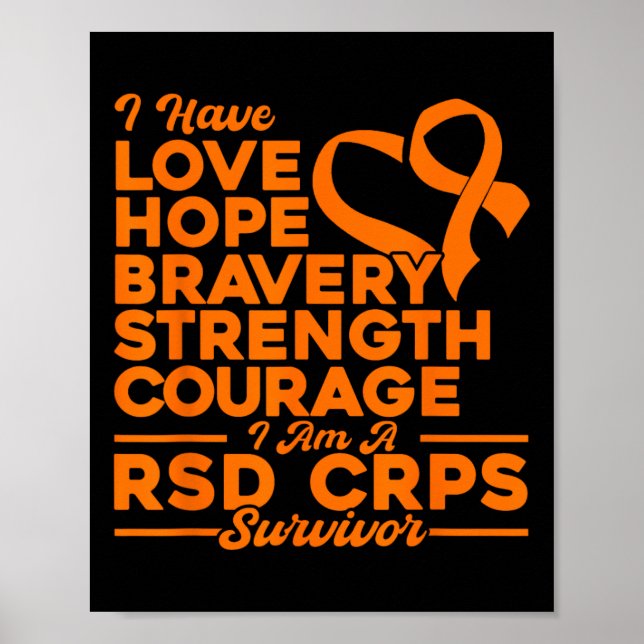 Liebe Hope Strength Courength Rsd Crps Awareness Poster (Vorne)