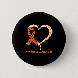 Liebe Hope Support Leukämie Krebsbewusstsein Orang Button
